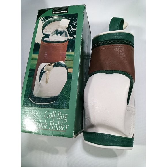 Star Case Golf Bag Drink Holder Insulated Drink Holder Nib Giftware Clip Pocket - Picture 2 of 11